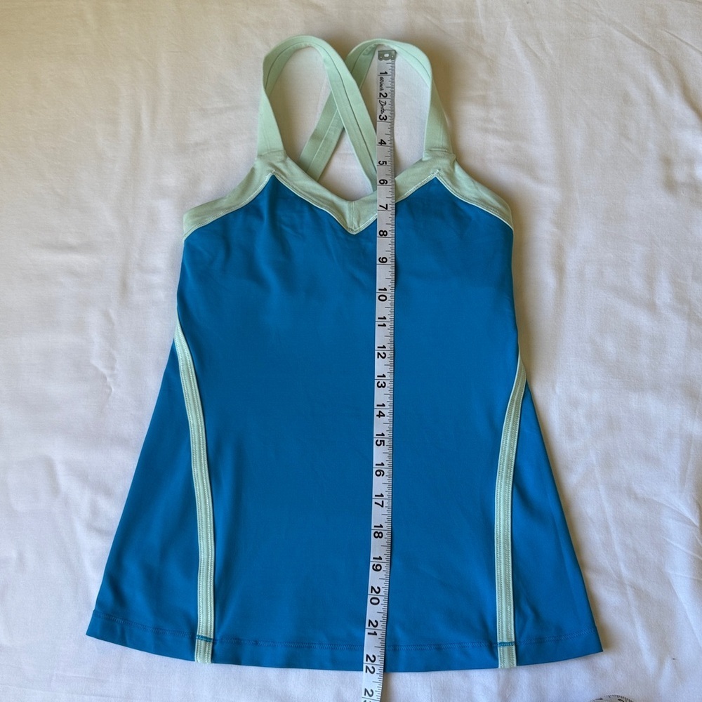 Lululemon Athletica Blue and Mint Cross-Back Tank - Picture 8 of 9